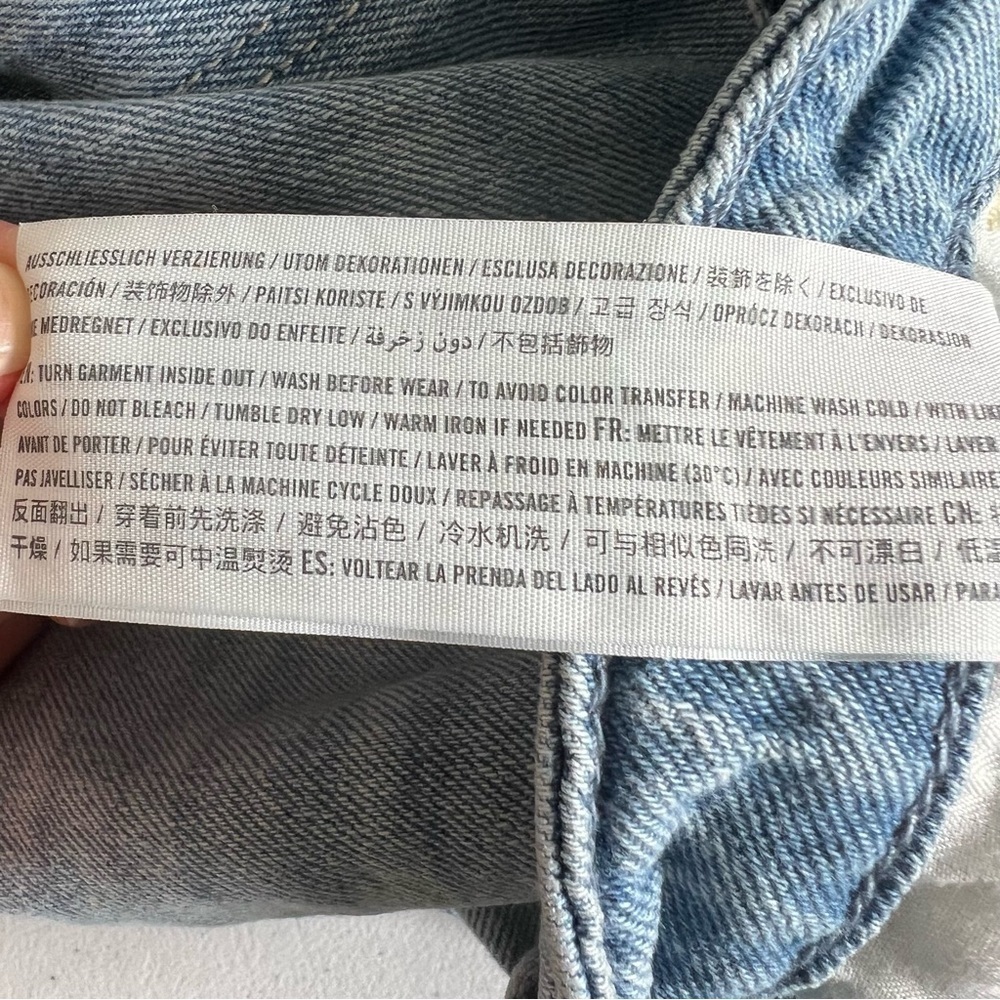 Hollister High-Rise Crop Slim Straight Jeans Distressed Light Rinse Stretch Sz 9 - Picture 10 of 10